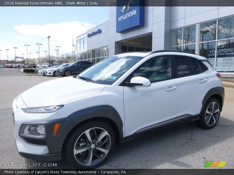 Chalk White / Gray 2018 Hyundai Kona Ultimate AWD