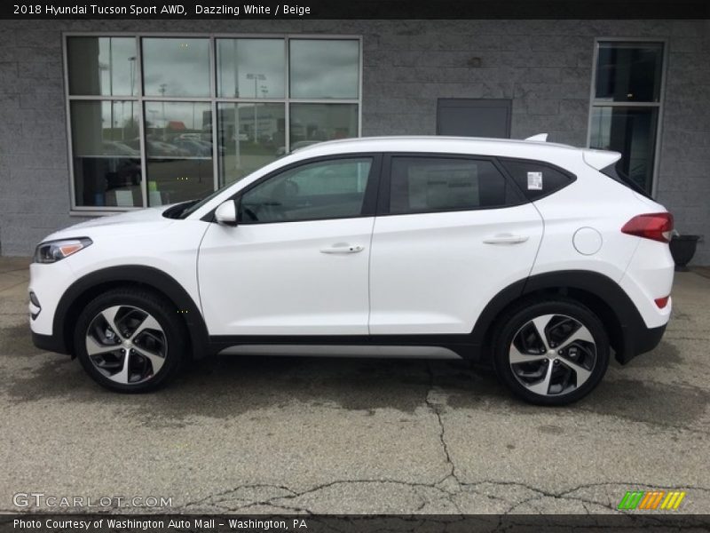 Dazzling White / Beige 2018 Hyundai Tucson Sport AWD