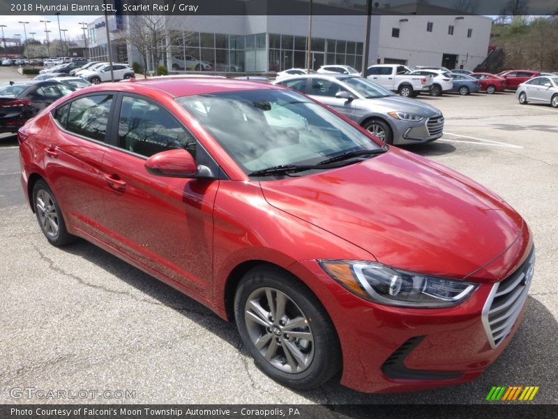 Scarlet Red / Gray 2018 Hyundai Elantra SEL