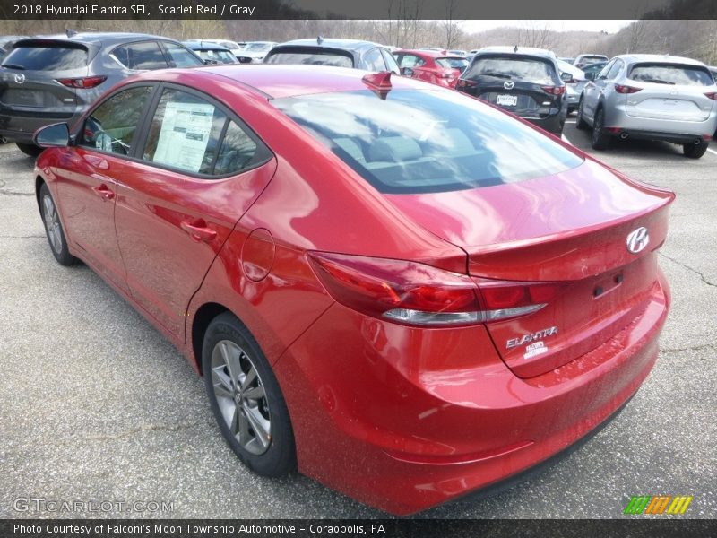 Scarlet Red / Gray 2018 Hyundai Elantra SEL