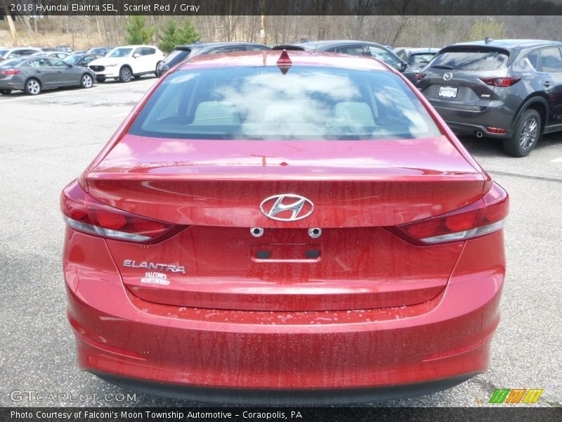 Scarlet Red / Gray 2018 Hyundai Elantra SEL
