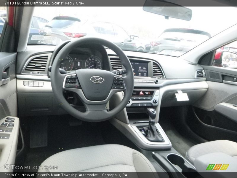 Scarlet Red / Gray 2018 Hyundai Elantra SEL