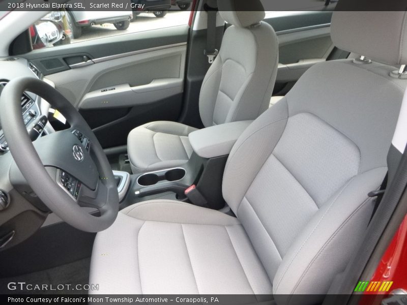 Scarlet Red / Gray 2018 Hyundai Elantra SEL