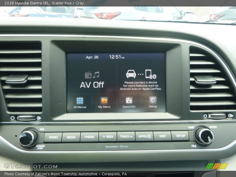 Scarlet Red / Gray 2018 Hyundai Elantra SEL