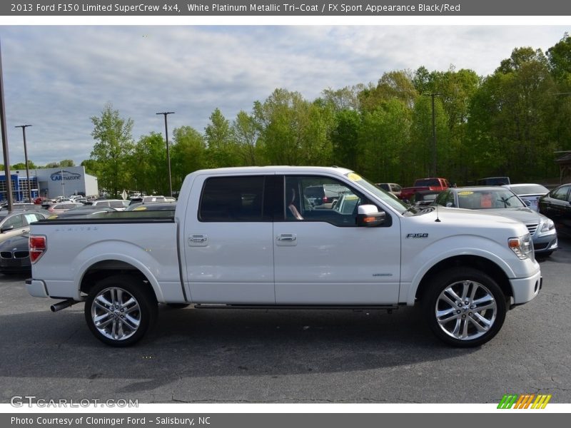 White Platinum Metallic Tri-Coat / FX Sport Appearance Black/Red 2013 Ford F150 Limited SuperCrew 4x4