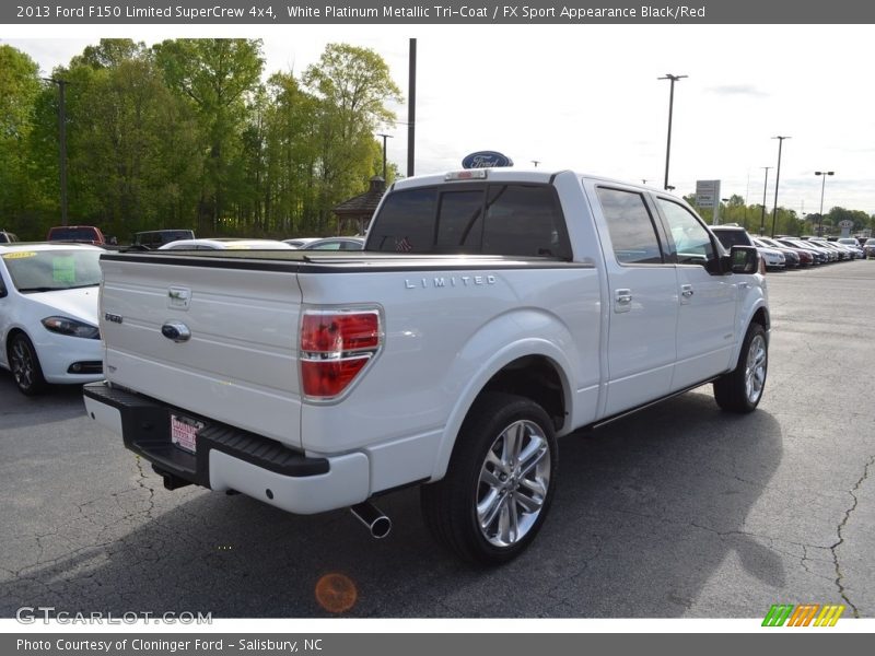 White Platinum Metallic Tri-Coat / FX Sport Appearance Black/Red 2013 Ford F150 Limited SuperCrew 4x4