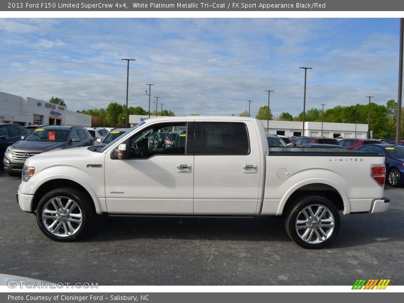 White Platinum Metallic Tri-Coat / FX Sport Appearance Black/Red 2013 Ford F150 Limited SuperCrew 4x4