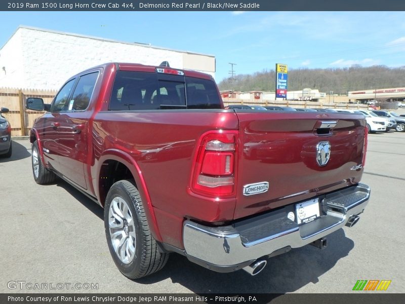 Delmonico Red Pearl / Black/New Saddle 2019 Ram 1500 Long Horn Crew Cab 4x4