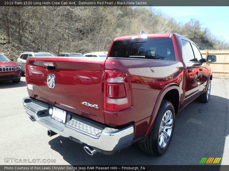 Delmonico Red Pearl / Black/New Saddle 2019 Ram 1500 Long Horn Crew Cab 4x4