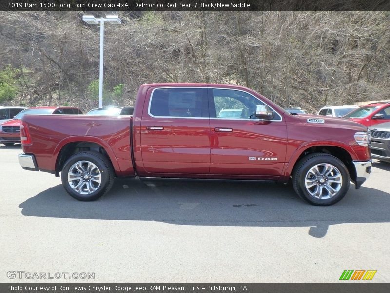 Delmonico Red Pearl / Black/New Saddle 2019 Ram 1500 Long Horn Crew Cab 4x4