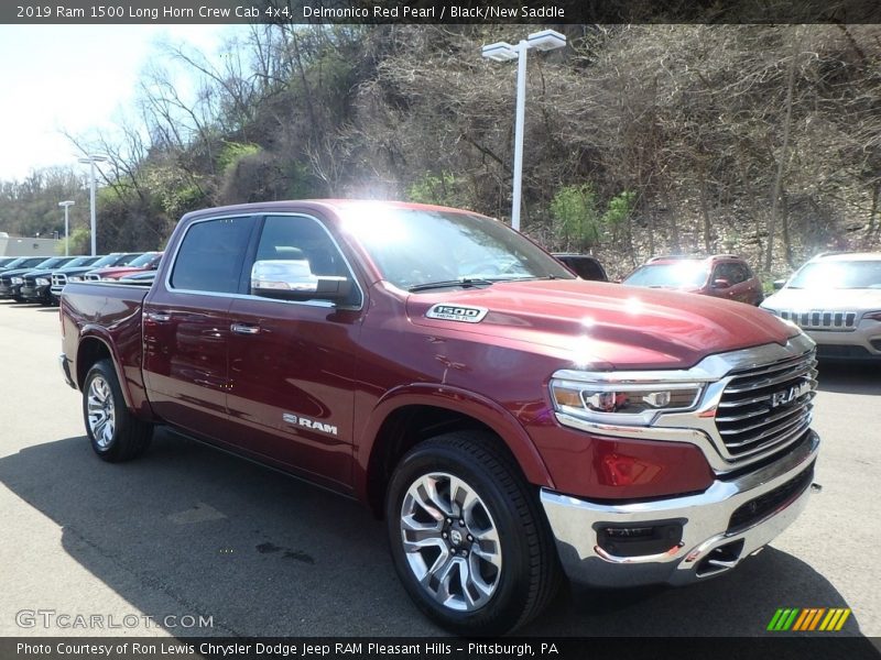 Delmonico Red Pearl / Black/New Saddle 2019 Ram 1500 Long Horn Crew Cab 4x4