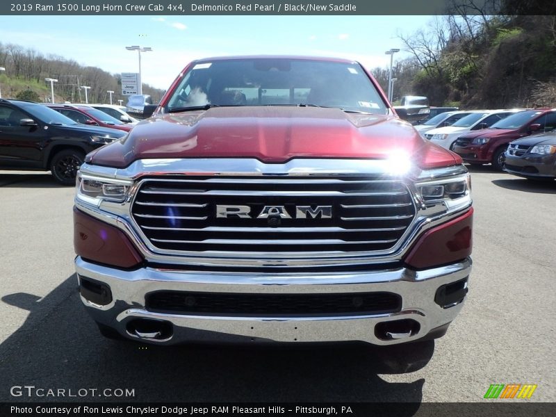 Delmonico Red Pearl / Black/New Saddle 2019 Ram 1500 Long Horn Crew Cab 4x4