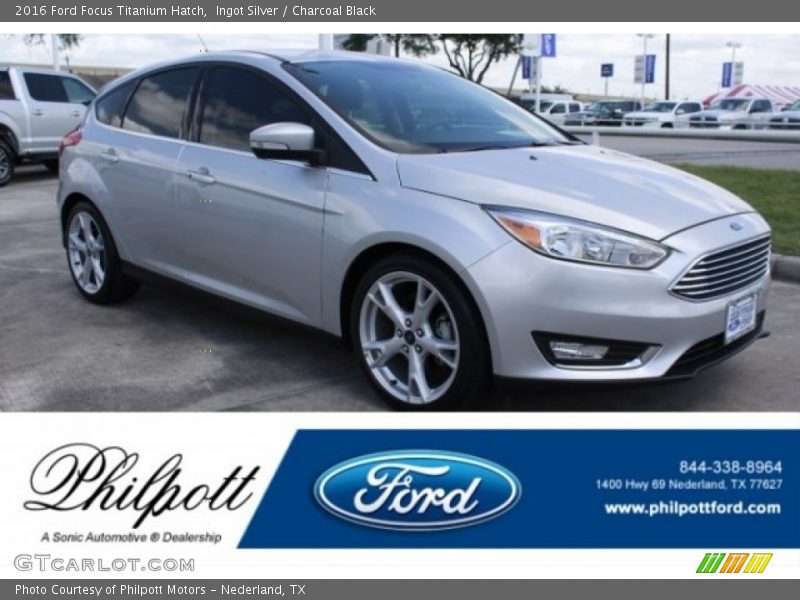 Ingot Silver / Charcoal Black 2016 Ford Focus Titanium Hatch
