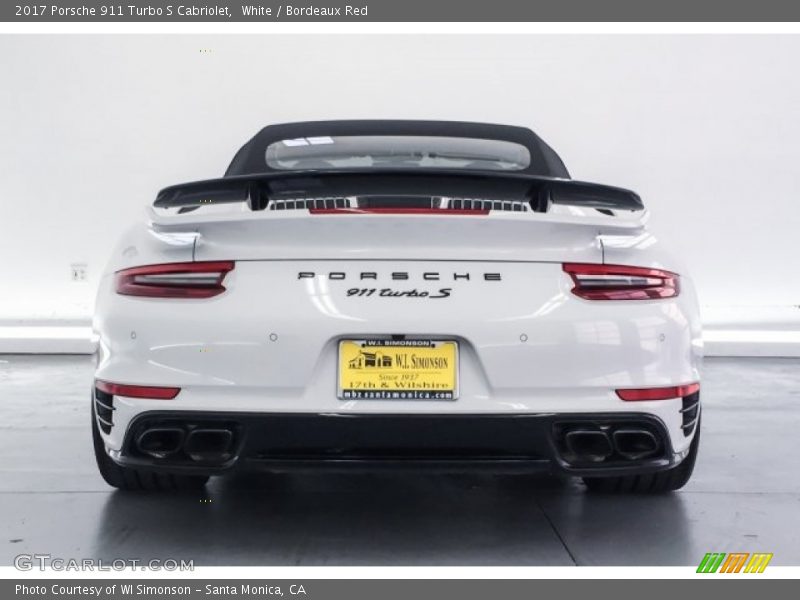 White / Bordeaux Red 2017 Porsche 911 Turbo S Cabriolet