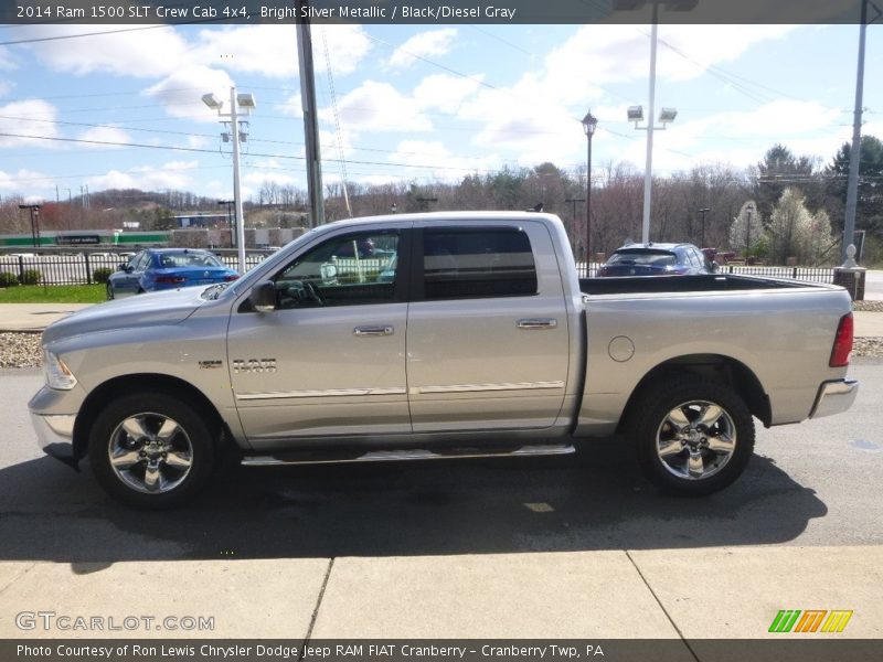 Bright Silver Metallic / Black/Diesel Gray 2014 Ram 1500 SLT Crew Cab 4x4