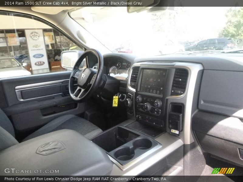 Bright Silver Metallic / Black/Diesel Gray 2014 Ram 1500 SLT Crew Cab 4x4