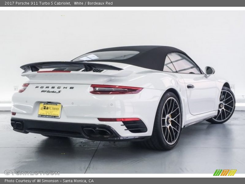 White / Bordeaux Red 2017 Porsche 911 Turbo S Cabriolet