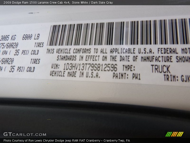 Stone White / Dark Slate Gray 2009 Dodge Ram 1500 Laramie Crew Cab 4x4