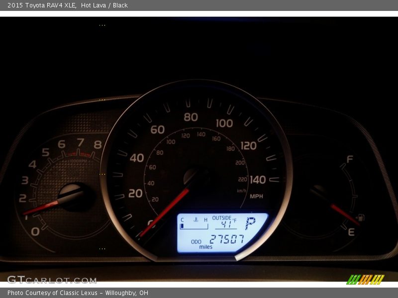 Hot Lava / Black 2015 Toyota RAV4 XLE