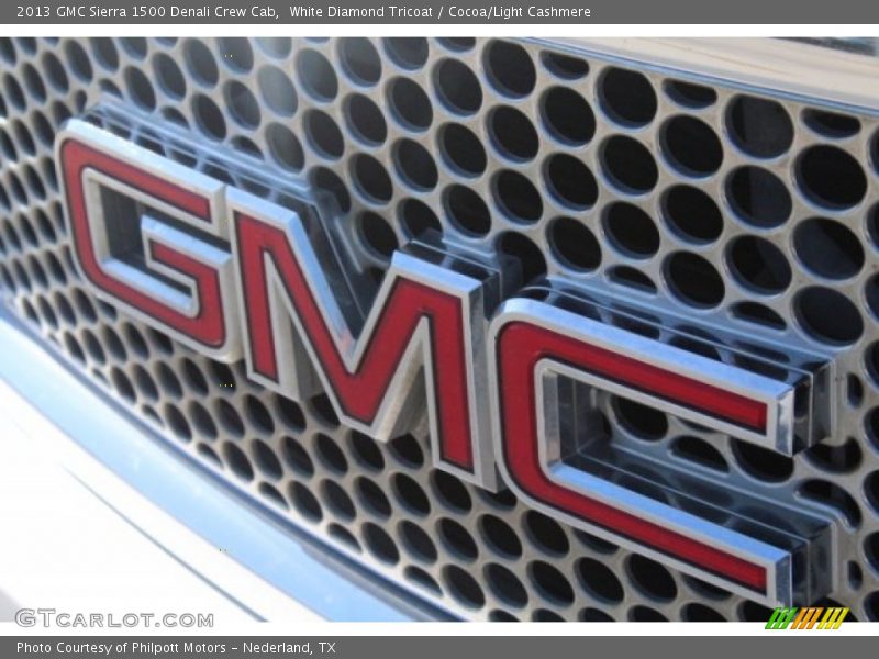 White Diamond Tricoat / Cocoa/Light Cashmere 2013 GMC Sierra 1500 Denali Crew Cab