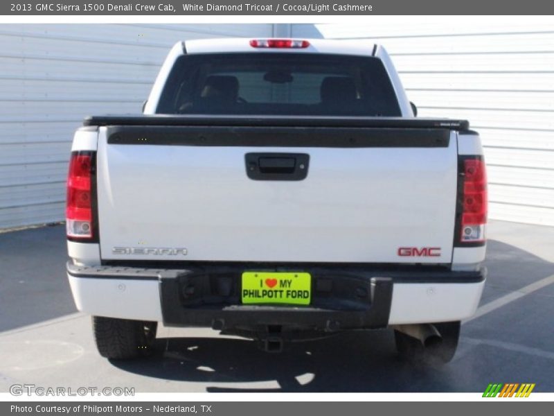 White Diamond Tricoat / Cocoa/Light Cashmere 2013 GMC Sierra 1500 Denali Crew Cab