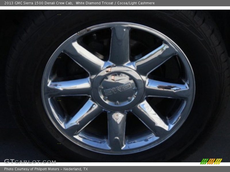 White Diamond Tricoat / Cocoa/Light Cashmere 2013 GMC Sierra 1500 Denali Crew Cab