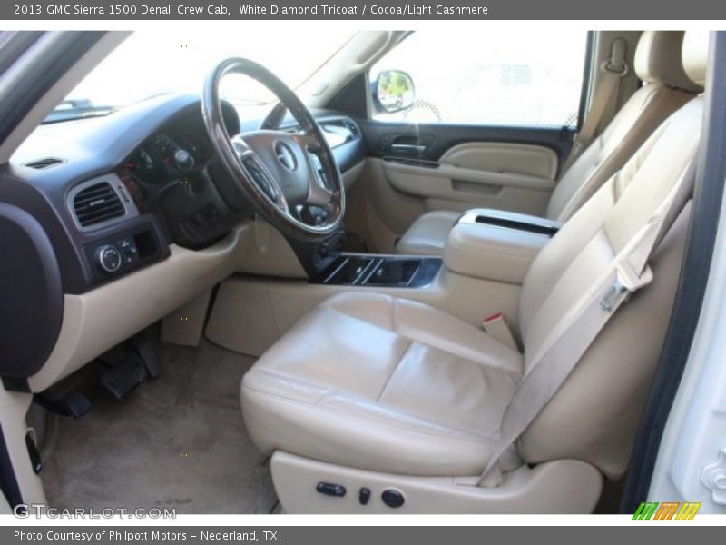 White Diamond Tricoat / Cocoa/Light Cashmere 2013 GMC Sierra 1500 Denali Crew Cab