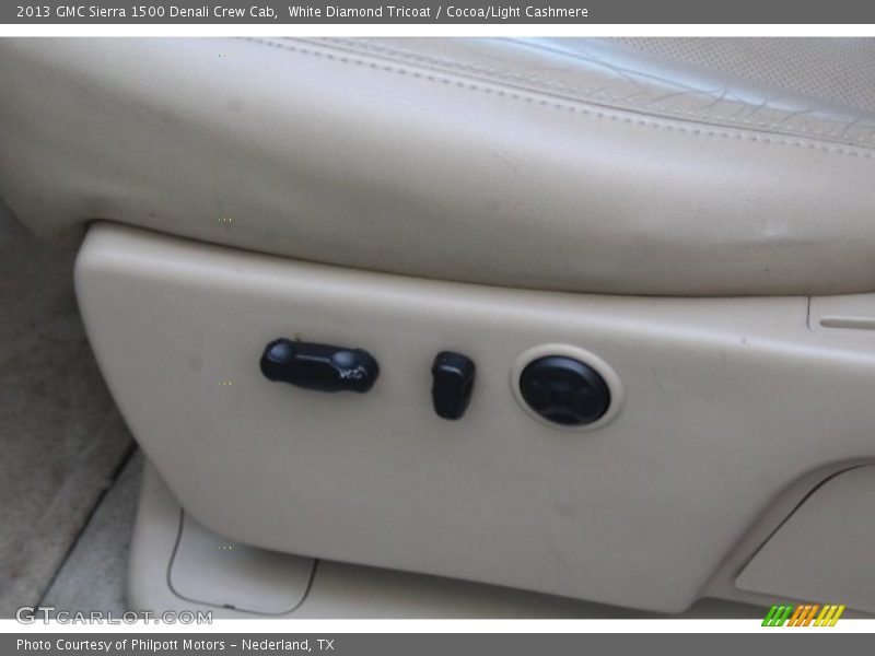 White Diamond Tricoat / Cocoa/Light Cashmere 2013 GMC Sierra 1500 Denali Crew Cab