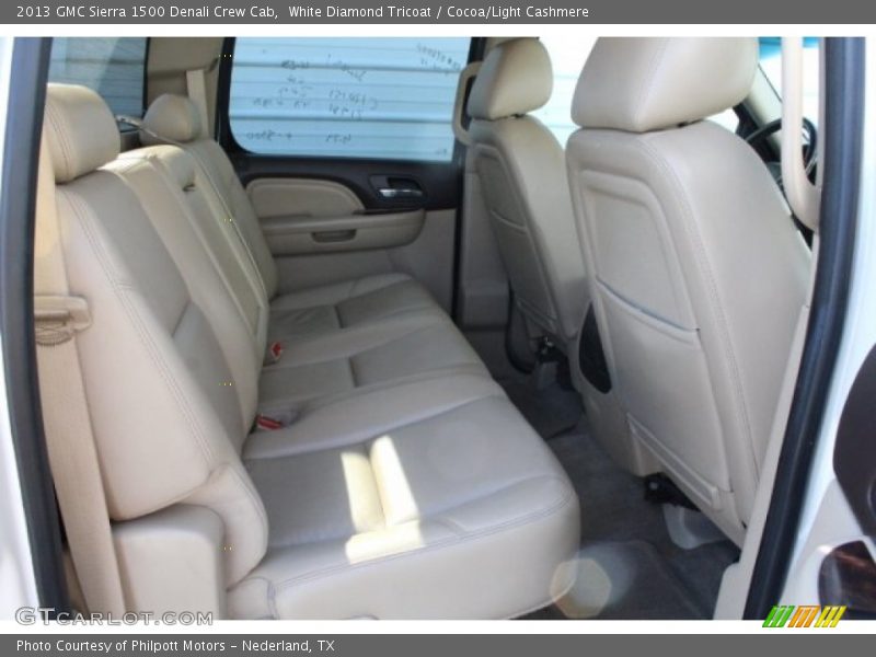 White Diamond Tricoat / Cocoa/Light Cashmere 2013 GMC Sierra 1500 Denali Crew Cab