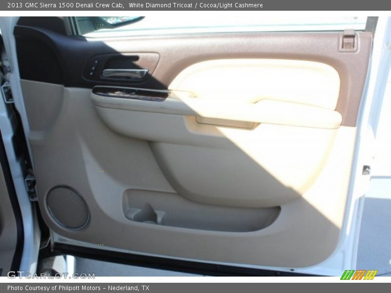 White Diamond Tricoat / Cocoa/Light Cashmere 2013 GMC Sierra 1500 Denali Crew Cab