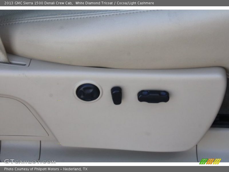 White Diamond Tricoat / Cocoa/Light Cashmere 2013 GMC Sierra 1500 Denali Crew Cab