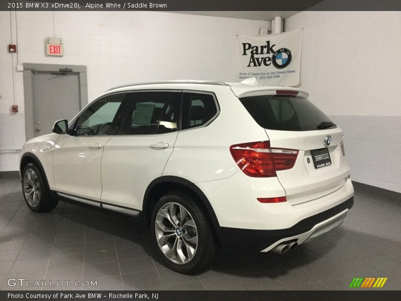 Alpine White / Saddle Brown 2015 BMW X3 xDrive28i