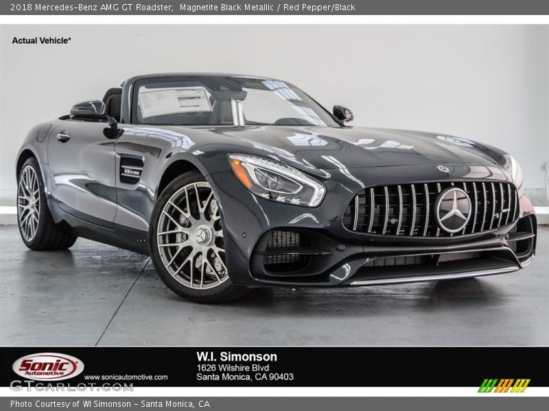 Magnetite Black Metallic / Red Pepper/Black 2018 Mercedes-Benz AMG GT Roadster