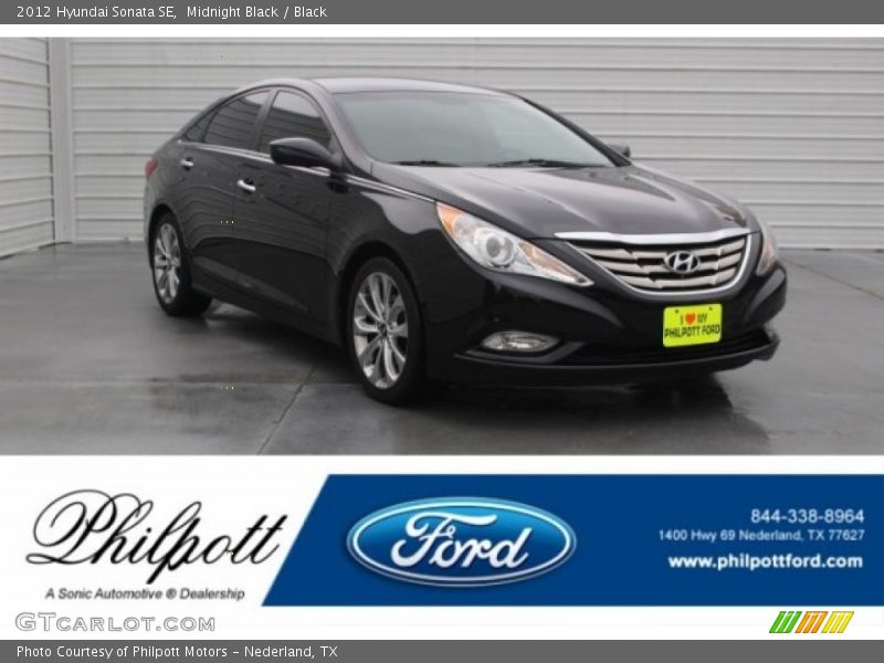 Midnight Black / Black 2012 Hyundai Sonata SE