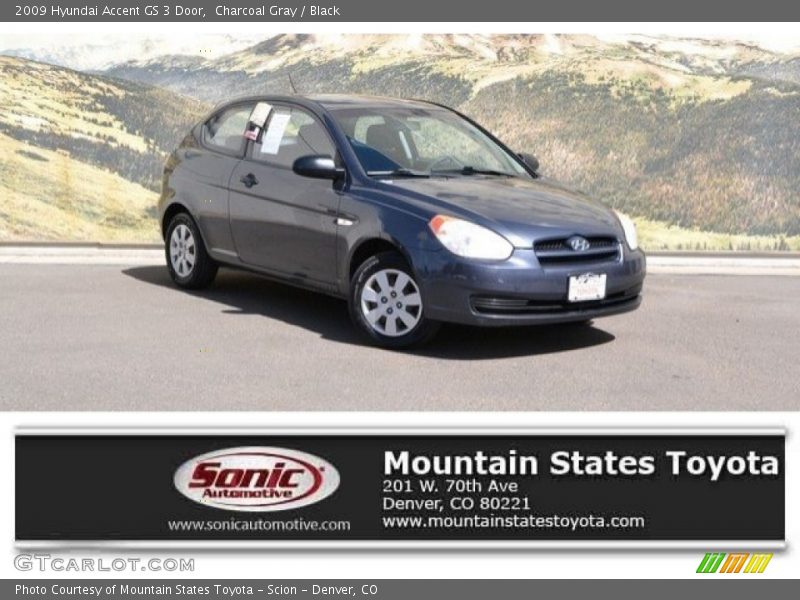 Charcoal Gray / Black 2009 Hyundai Accent GS 3 Door
