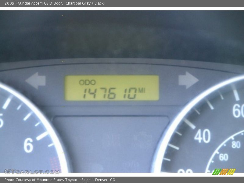 Charcoal Gray / Black 2009 Hyundai Accent GS 3 Door