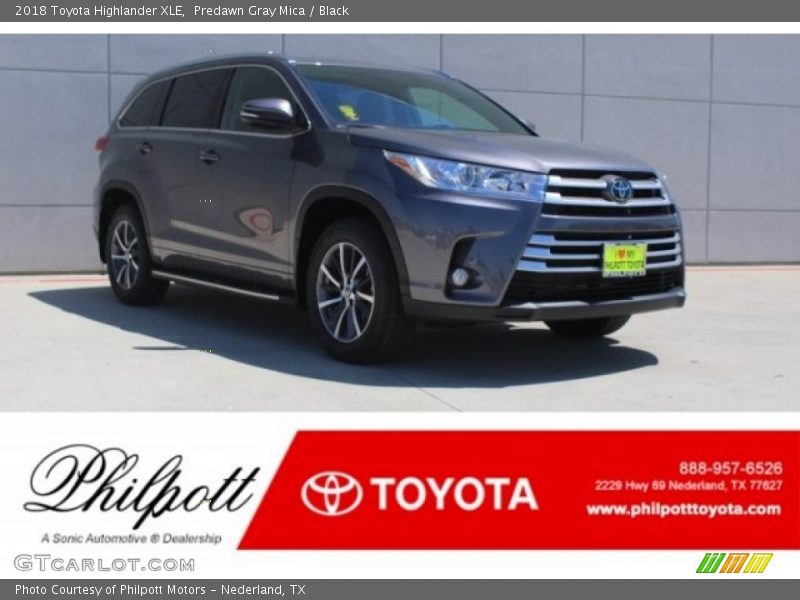 Predawn Gray Mica / Black 2018 Toyota Highlander XLE