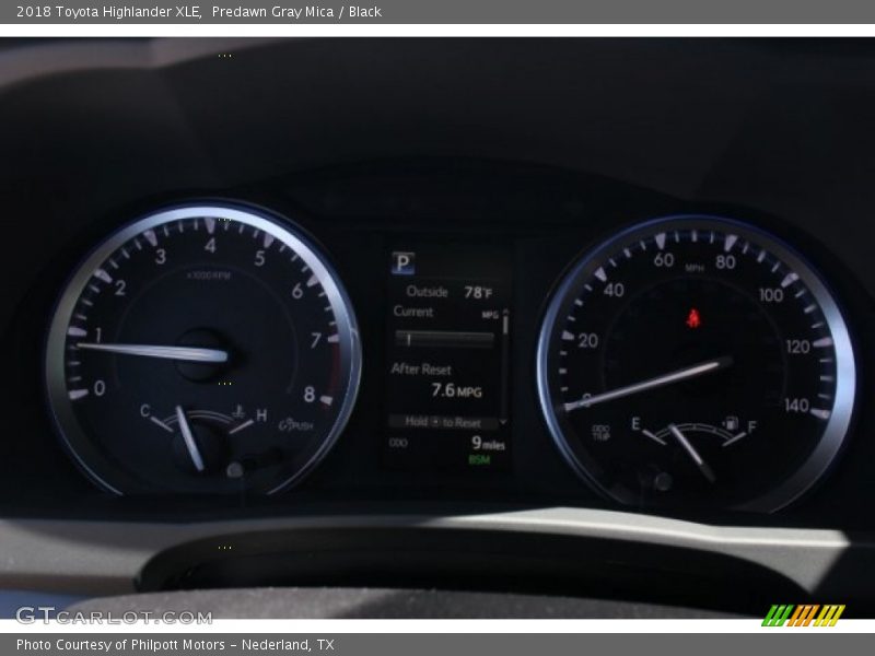 Predawn Gray Mica / Black 2018 Toyota Highlander XLE