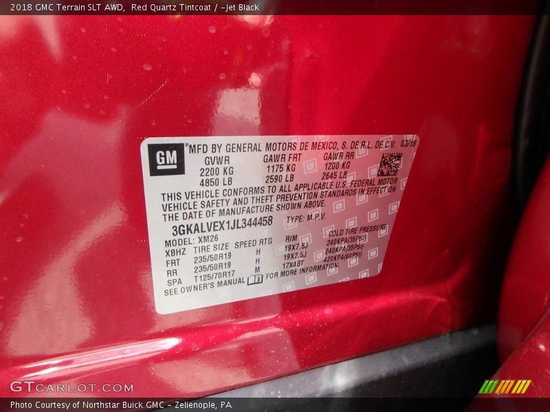Red Quartz Tintcoat / ­Jet Black 2018 GMC Terrain SLT AWD