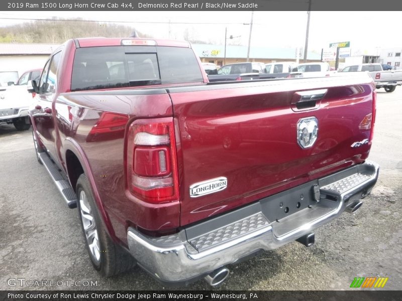 Delmonico Red Pearl / Black/New Saddle 2019 Ram 1500 Long Horn Crew Cab 4x4
