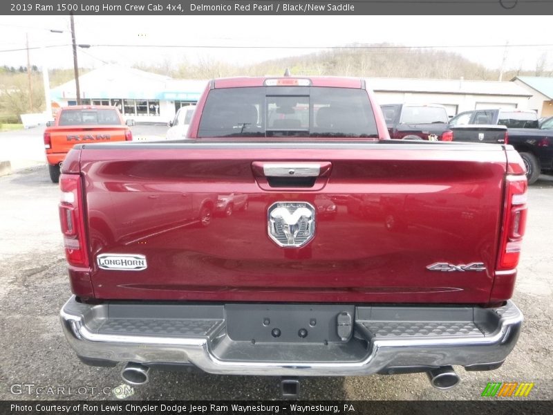 Delmonico Red Pearl / Black/New Saddle 2019 Ram 1500 Long Horn Crew Cab 4x4