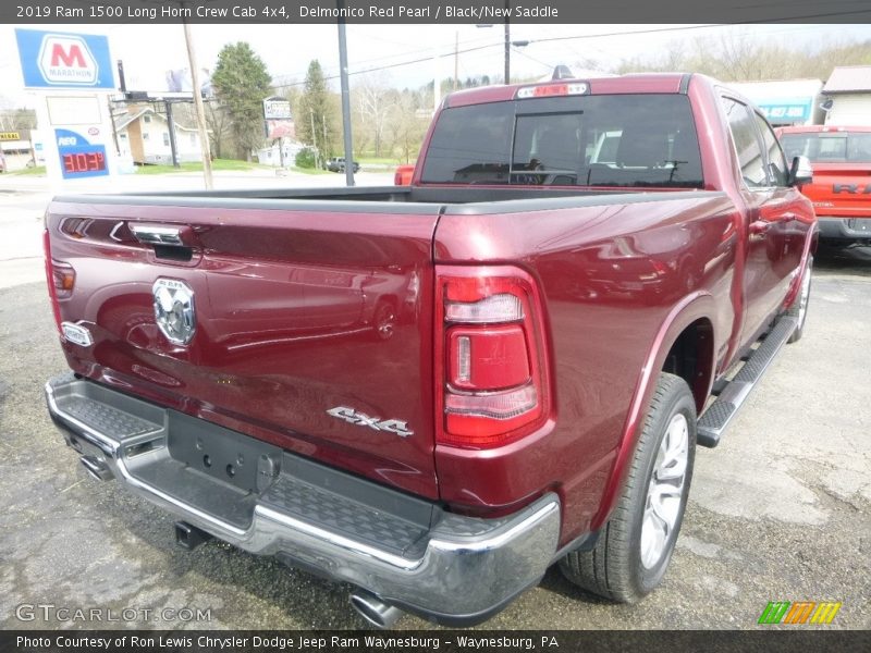 Delmonico Red Pearl / Black/New Saddle 2019 Ram 1500 Long Horn Crew Cab 4x4