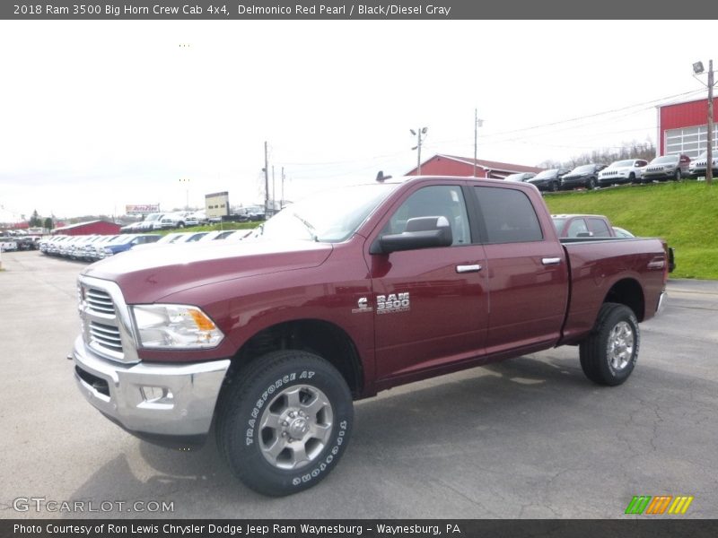 Delmonico Red Pearl / Black/Diesel Gray 2018 Ram 3500 Big Horn Crew Cab 4x4