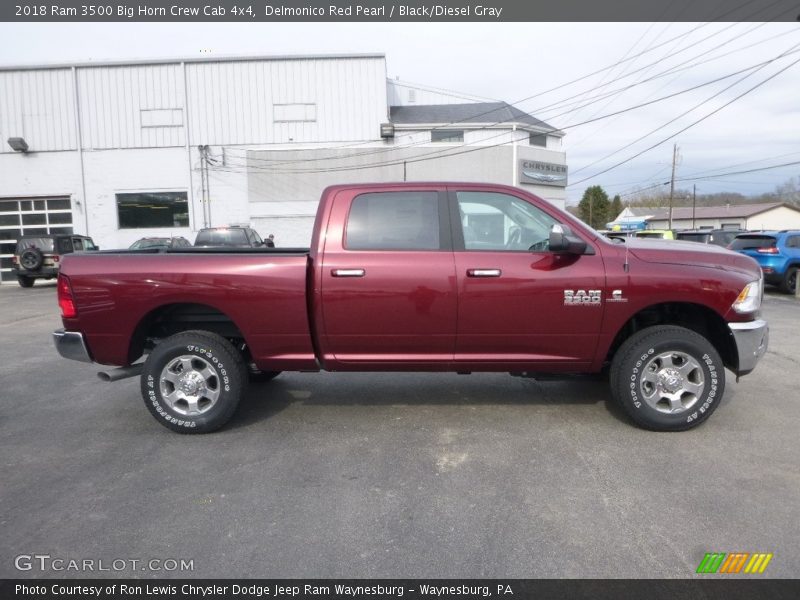 Delmonico Red Pearl / Black/Diesel Gray 2018 Ram 3500 Big Horn Crew Cab 4x4