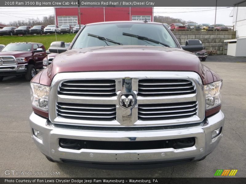 Delmonico Red Pearl / Black/Diesel Gray 2018 Ram 3500 Big Horn Crew Cab 4x4