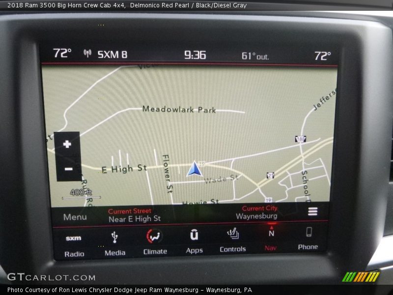 Delmonico Red Pearl / Black/Diesel Gray 2018 Ram 3500 Big Horn Crew Cab 4x4