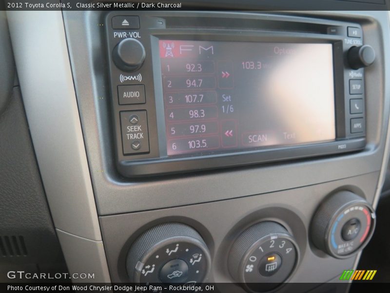 Classic Silver Metallic / Dark Charcoal 2012 Toyota Corolla S
