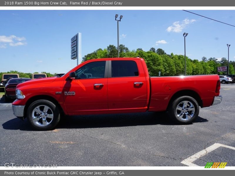 Flame Red / Black/Diesel Gray 2018 Ram 1500 Big Horn Crew Cab