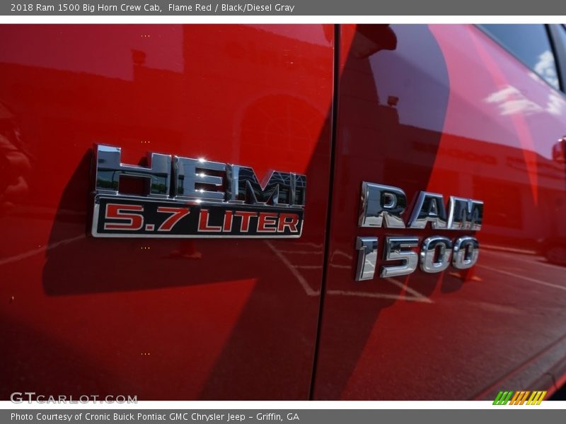 Flame Red / Black/Diesel Gray 2018 Ram 1500 Big Horn Crew Cab