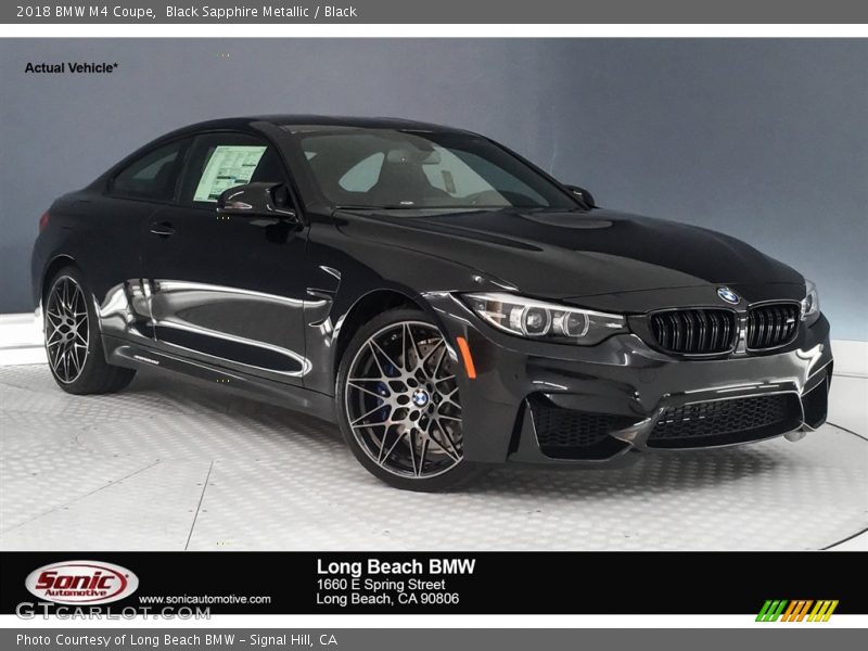 Black Sapphire Metallic / Black 2018 BMW M4 Coupe